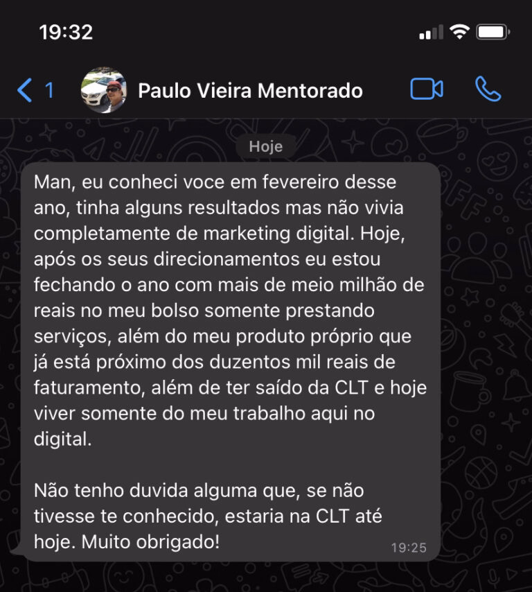 Depoimento real de aluno