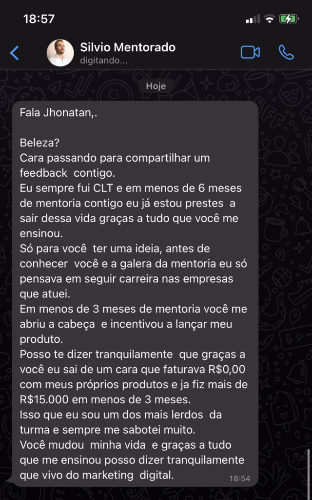 Depoimento real de aluno