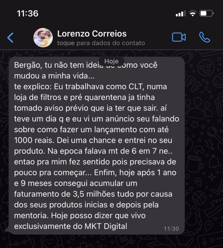 Depoimento real de aluno